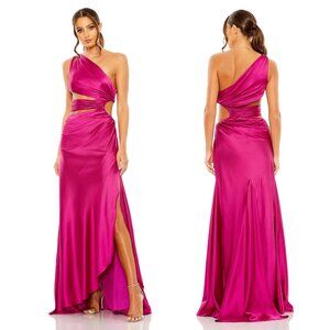 MAC DUGGAL | CUT OUT ONE SHOULDER SATIN GOWN 68485